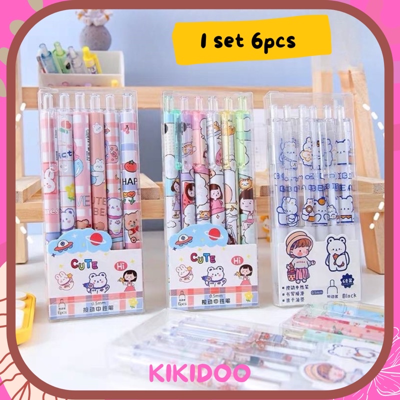 

Kikidoo 1SET 6PCS PULPEN GEL MEKANIK 0.5MM PULPEN SEKOLAH KANTOR ASTHETIC RT71