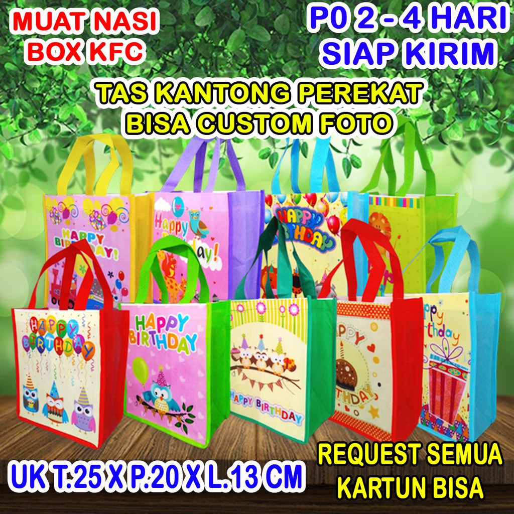 

Tas Ultah Custom TERLARIS UK 25 x 20 x 13 cm / muat box KFC / bahan tebal tidak mudah sobek, MIN 20 PCS souvenir ulang tahun anak,Tas Hajatan, tasulangtahunanak, tasbingkisanulangtahun, tasaqiqah, tasultahanak, goodiebagultah, tasnatal, tasbingkisannatal