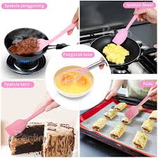 Set Spatula Masak / Set Alat Masak Silicone Isi 5 Pcs / Sutil Silicone Food Grade Tahan panas