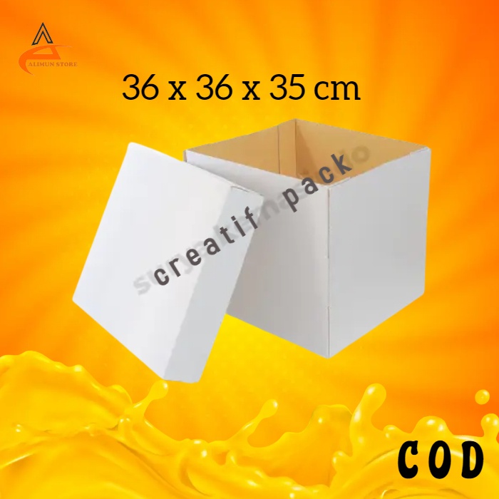 

Box 36x36x35 cm set box tart cake boneka puding kardus karton polos giftbox hampers hadiah oleh oleh kado ready stok