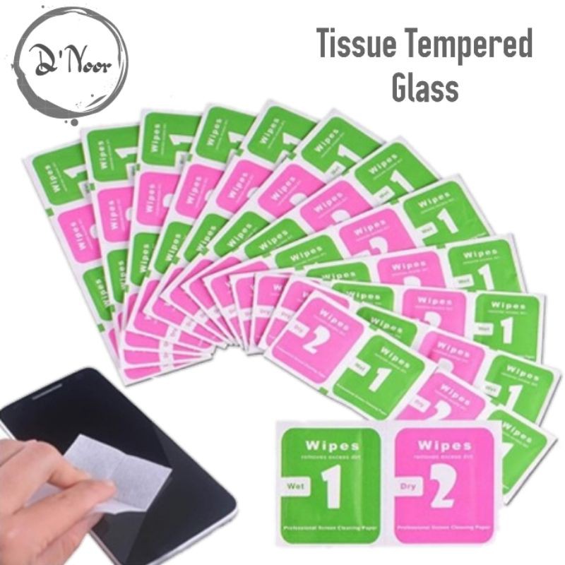 Tissue Wipes Tempered Glass, Anti Gores Kaca, Tisu Pembersih Layar Hp Handphone