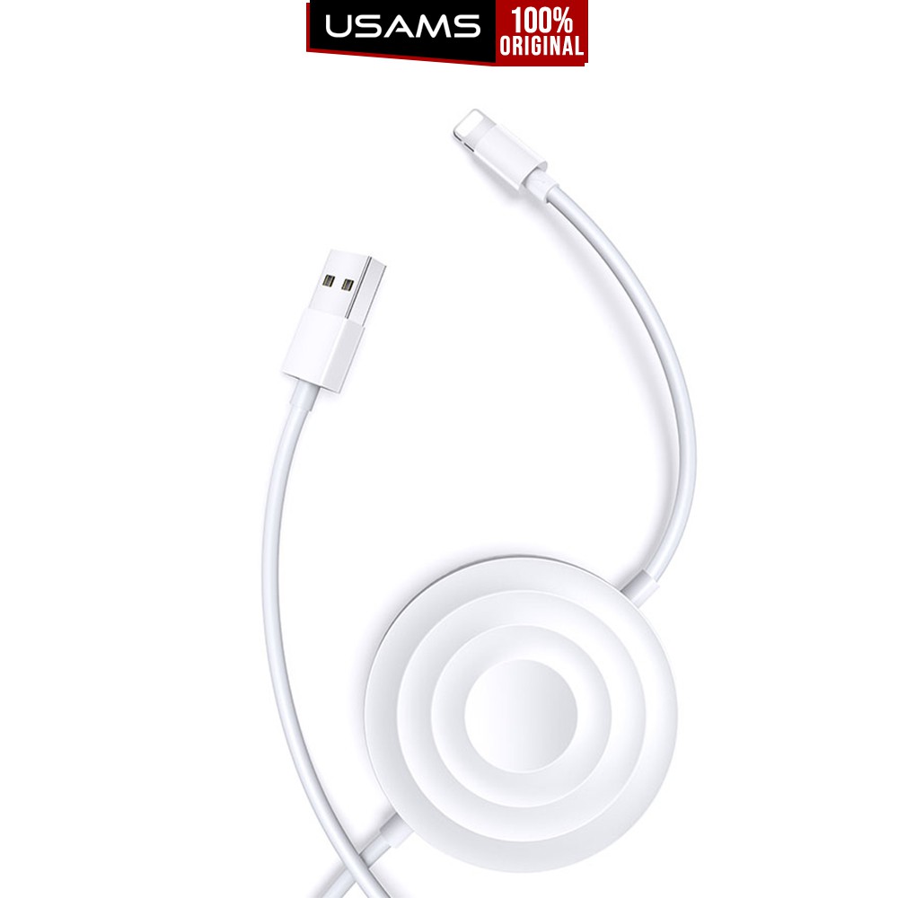 

Wireless Charger + Lightning Cable Usams CC096 3 in 1 Charging iPhone Airpods iWatch 10W