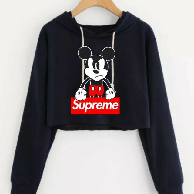 Sweater Crop Topi Mickey Supreme