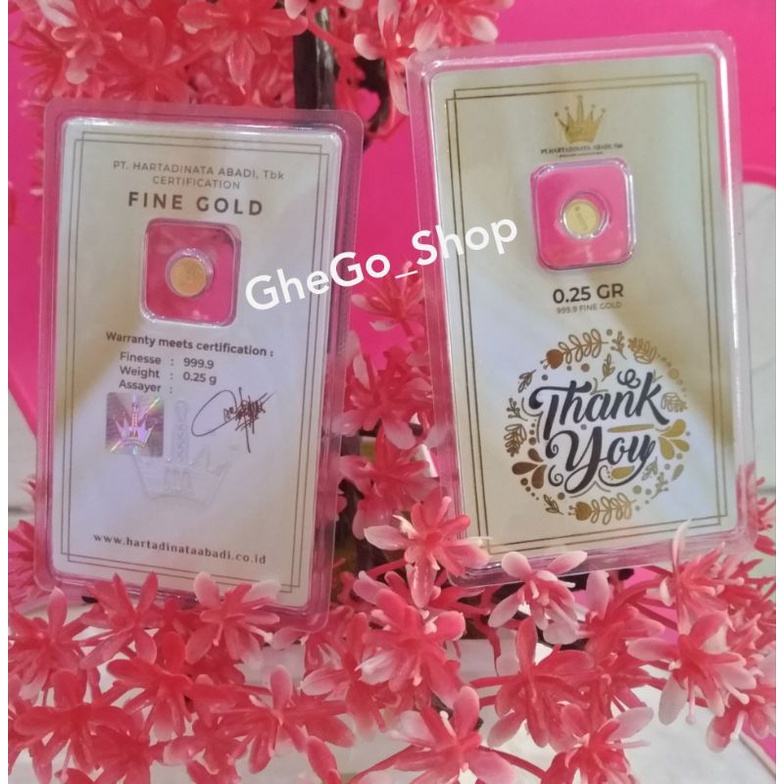Logam Mulia Emas Antam Hartadinata 0,1 0,25 gr 0.1 0.25 gram Microgold Micro Gold HRTA Gift Series H