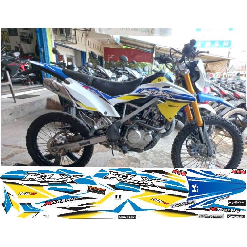 Striping Kawasaki KLX Bf SE Extreme th 2017 Kuning biru
