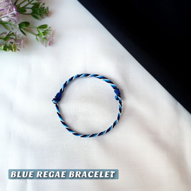 Blue Regae Slot / Gelang Biru / Gelang Regae / Gelang Cowok / Gelang Tali Biru / Gelang Cowok Keren / Gelang Pria /  Kado Cowok / Gelang Couple / Simple Spli / Craftdewata