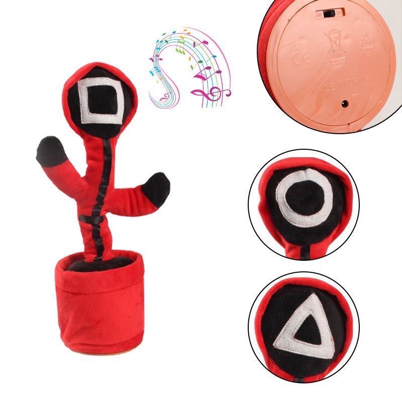 Dancing Cactus Squid Game Edition USB / Boneka Kaktus Squid Game Goyang Joget Bisa Bicara Rekam Suara