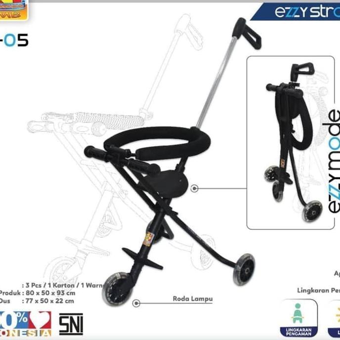 Promo Ezzy Baby Stroller Roda 3 Portable Kursi Dorong Bayi Lipat Kereta Anak silahkan order