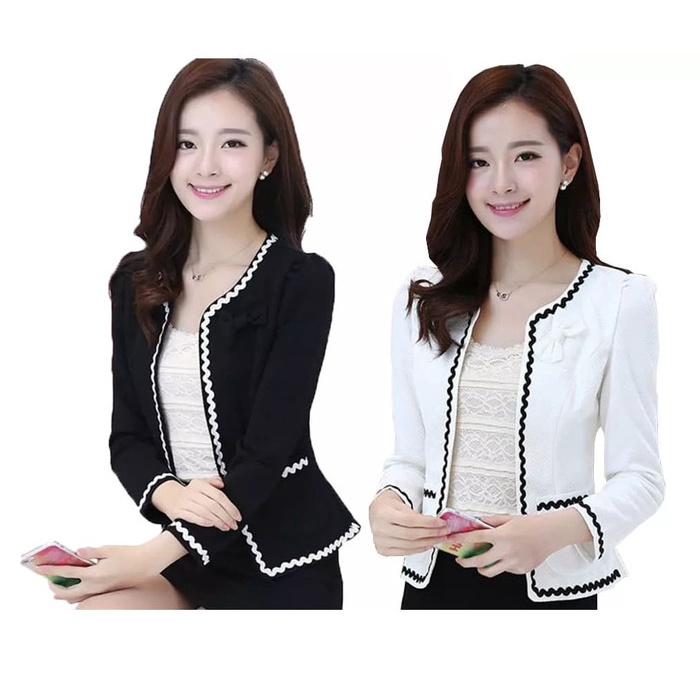 Terjamin Blazer Wanita Panjang Kerja Blaser Wanita Panjang Hanna  TT978 Nosh Blazer Eve Jh - Putih