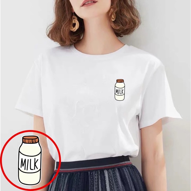 KAOS TUMBLR TEE MILK || KAOS KATUN WANITA GEMOI LENGAN PENDEK