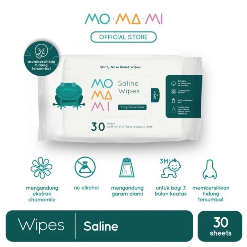 Momami Saline Wipes Isi 30s/Tisu Basah Momami