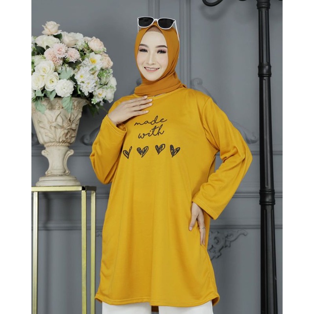 Atasan Tunik Jumbo wanita Ld 100 - 120 - 130 - 140