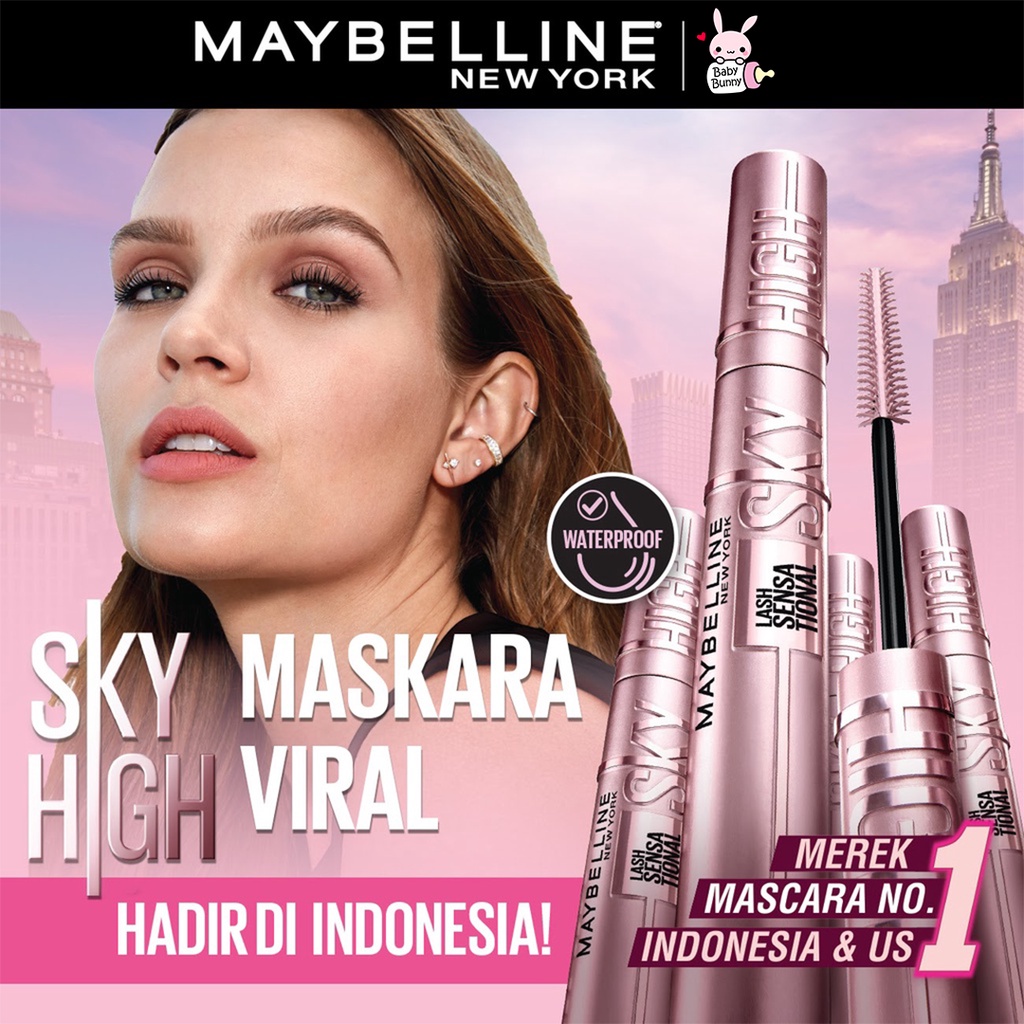 ❤ BELIA ❤ MAYBELLINE Sky High Mascara Waterproof Lash Sensational | Full Volume | Long Lash | Maskara Tahan Air | BPOM