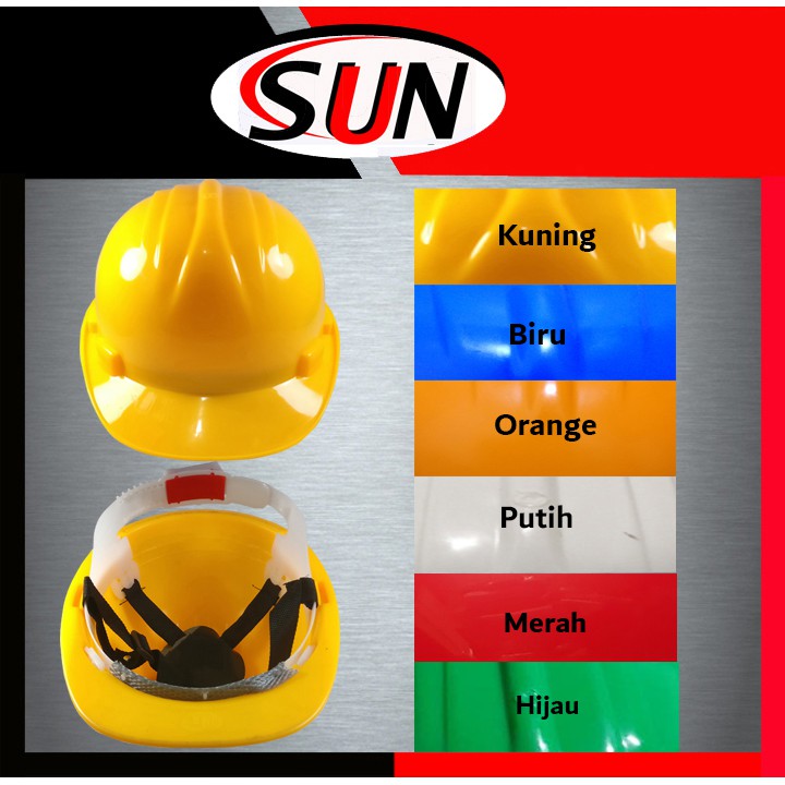 Helm Proyek Safety Helmet Orange Kuning Biru Putih Merah Hijau