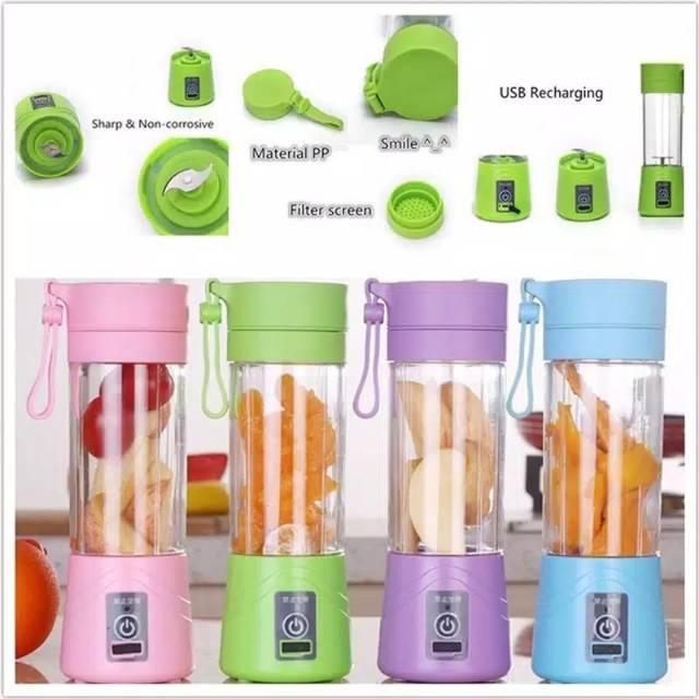 [BISA COD] ORIGINAL Juice cup blender mini portable USB blender juicer Alat pembuat jus JUICER CHARGER CAS