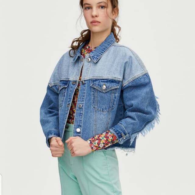 jaket jeans two tone