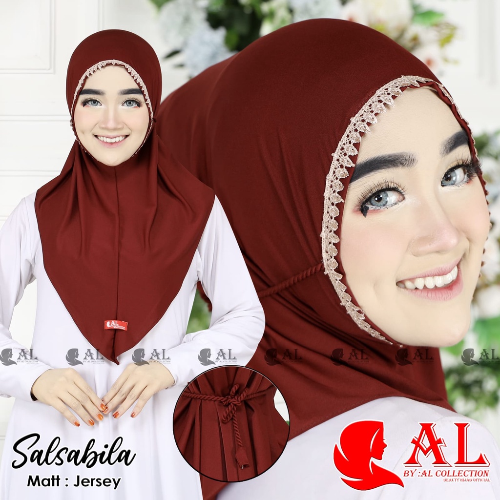 bergo renda SALSA Hijab Instan Kerudung Bergo Jersey Jilbab Bergo Premium