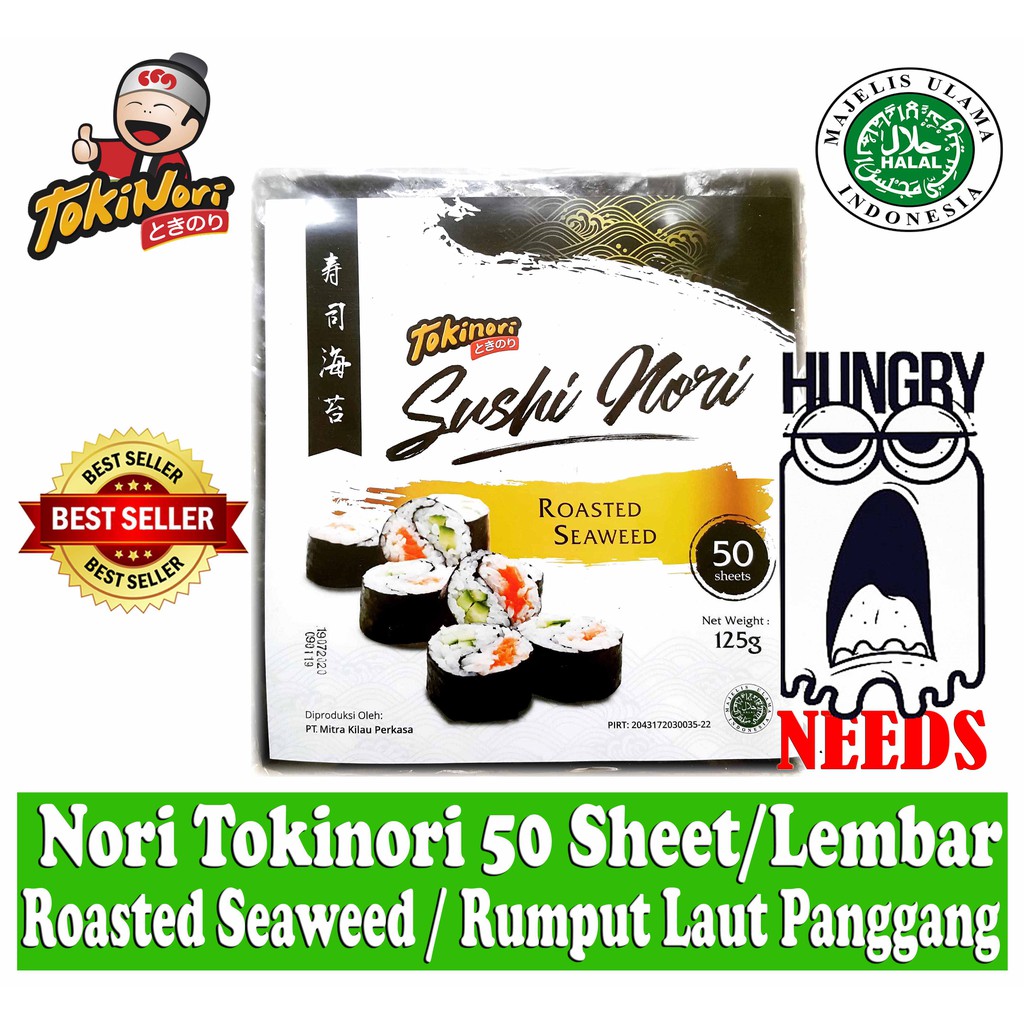 

TOKINORI SUSHI NORI 50 SHEET / LEMBAR - RUMPUT LAUT PANGGANG - ROASTED SEAWEED