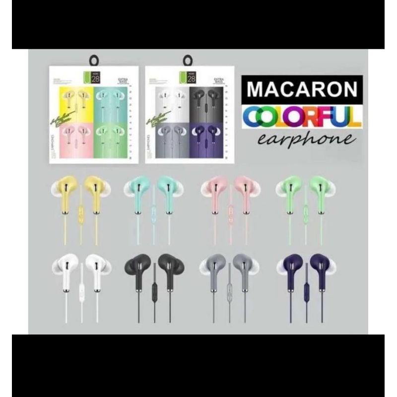 Earphone/handsfree/headset/hf macaron H05/U28 suara mega bass