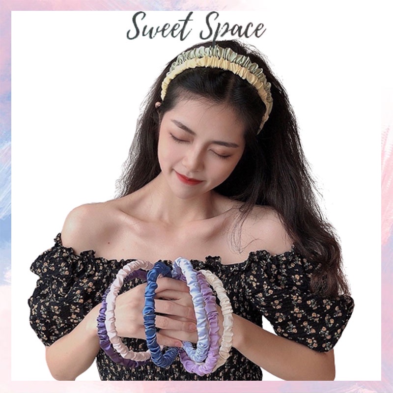 BANDO SCRUNCHIE KOREA KERUT WARNA PASTEL [SWEETSPACE]