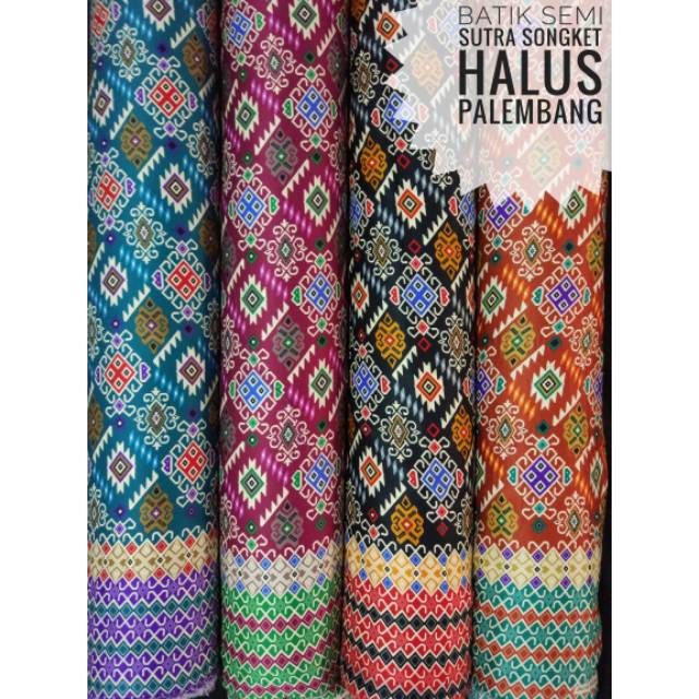 Kain Batik Semi Sutra Sutera Songket Halus Palembang Shopee Indonesia