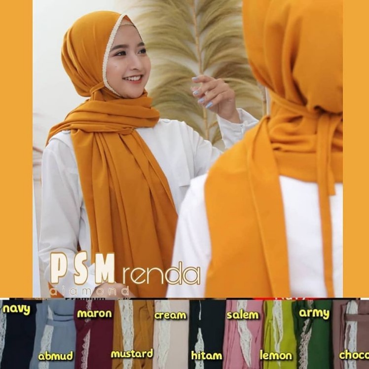 AV - PASHMINA DIAMOND RENDA KARET JILBAB INSTANT BAHAN PREMIUM TERMURAH GRATIS ONGKIR