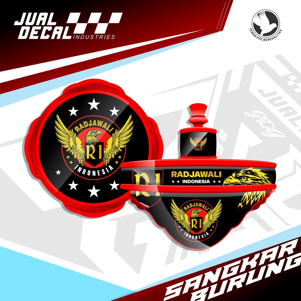 Stiker Sangkar Burung Lovebird RI Indonesia Decal Tebok Love Bird RAJAWALI Kandang Bulat Bisa Custom