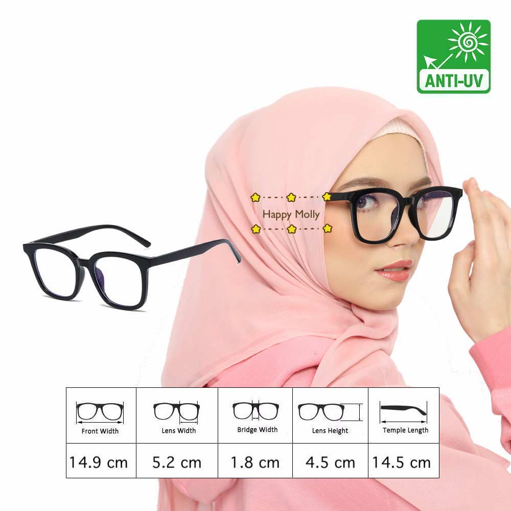 Kacamata Anti Radiasi Blue Ray Lens (Design Korea) Unisex - HM8035 ( Group ) FREE Sarung