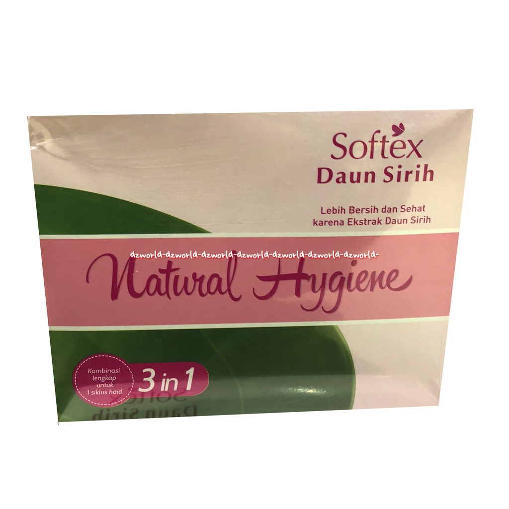 Softex Daun Sirih Natural Hygiene 3In1 16pads Pembalut Wanita Wing Dengan Sayap Softexx Kemasan Box Softek