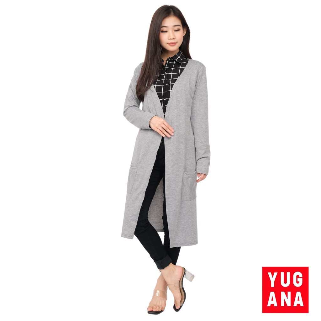 BL - CRLONG Cardigan Panjang Oversize Wanita Polos-4