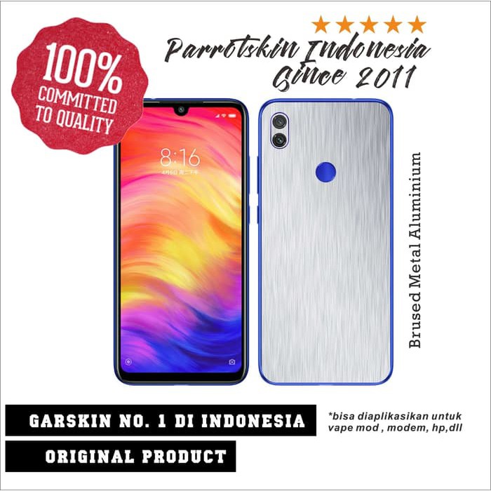 Garskin Brused Metal Aluminium Redmi Note 7 anti gores back case