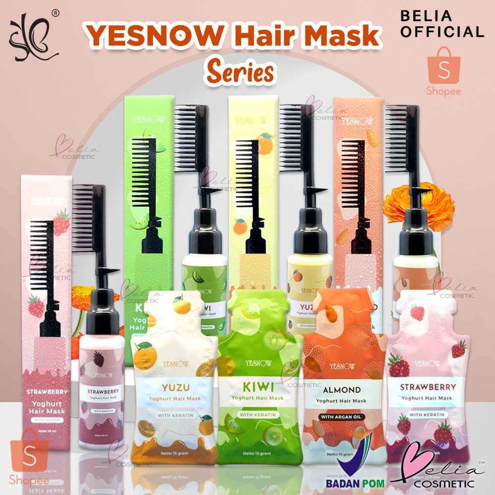 ❤ BELIA ❤ YESNOW Hair Mask Sachet | Botol Sisir | Hair Mask | Masker Rambut | Perawatan Rambut | BPOM