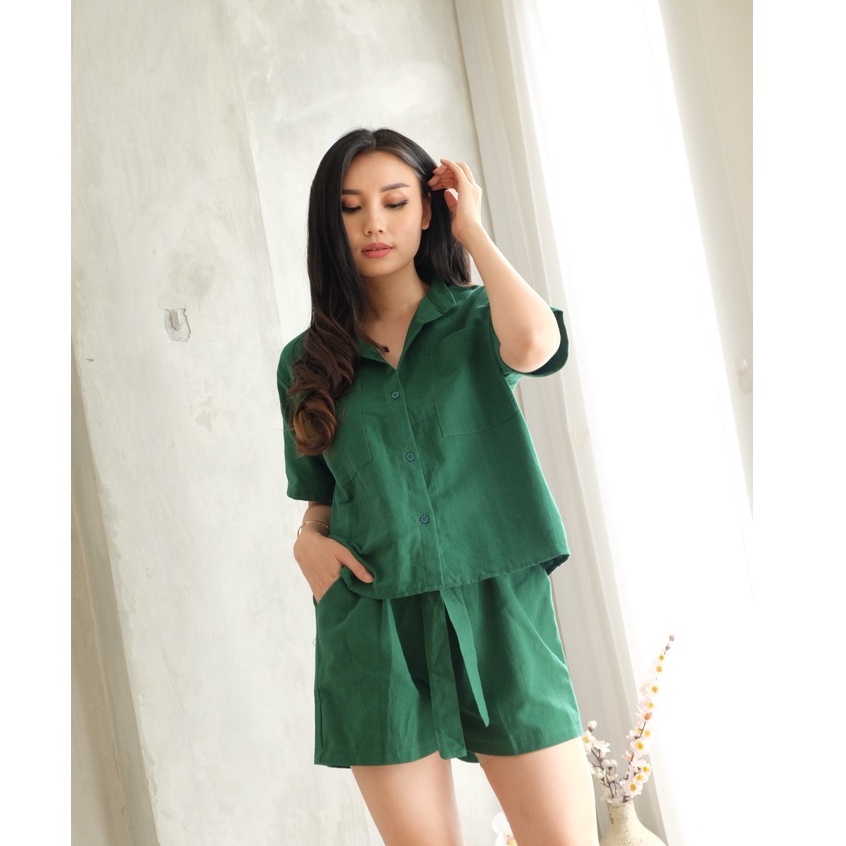 Lilian Set - Baju Celana Setelan Wanita-Emerald