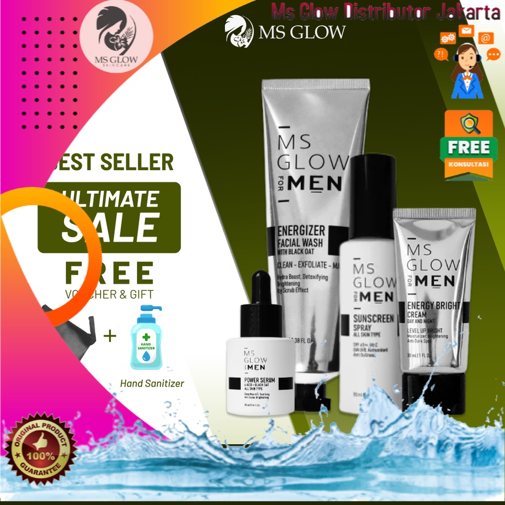 MS Glow Men Paket Lengkap Original MS Glow For Men Satu Paket Official
