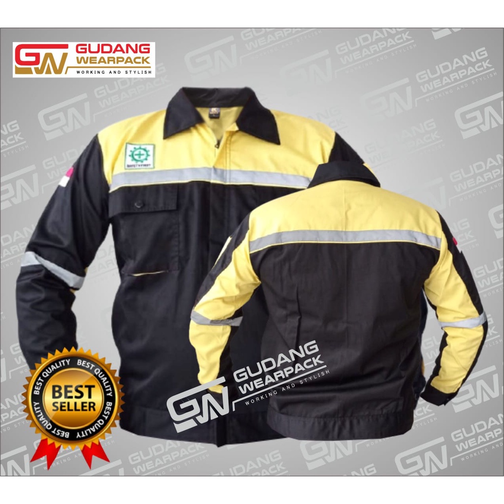 Gudang Wearpack - Baju Kerja Seragam Proyek Warna Hitam Kuning