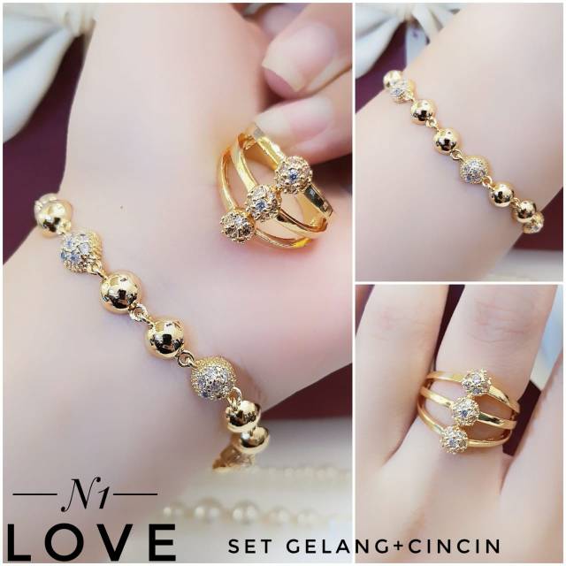 Xuping set perhiasan lapis emas 24k 1412h