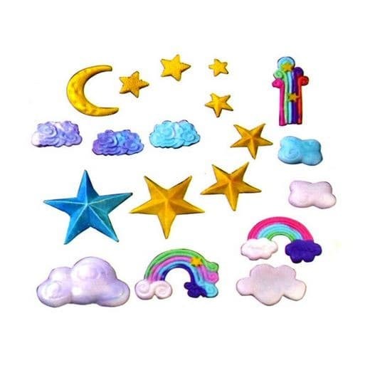 Fondant Cutter - Cetakan Fondant Rainbow Cloud Shape (9pcs)