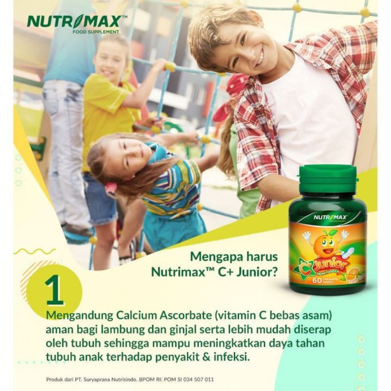 NUTRIMAX C+ C PLUS JUNIOR WITH PHYTOGREEN VITAMIN DAYA TAHAN