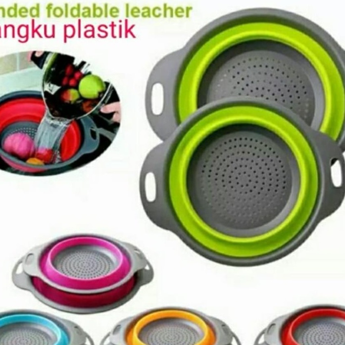 Travelmate Baskom Lipat / Baskom Silicone/Tempat Cuci Peniris Beras Buah Sayuran