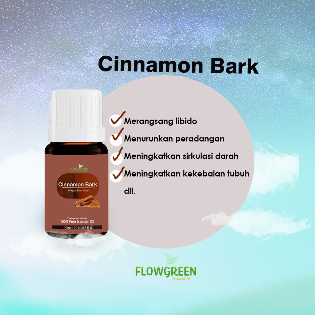 Cinnamon Bark Essential Oil by Flowgreen Minyak Essensial Atsiri Aroma Terapi Diffuser Difuser