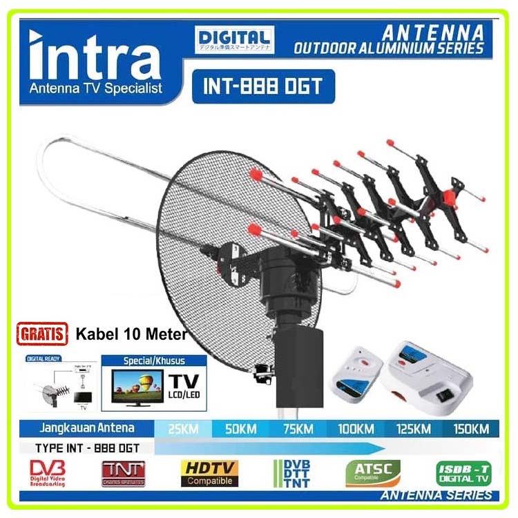 Intra DGT-1000 Antena DGT-888 Antena Indoor Outdoor Antena Remot Spesialis LED LCD TV Free Kabel