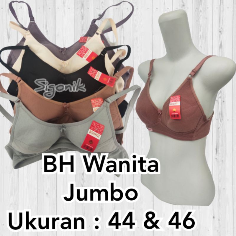 BH Bra Wanita Dewasa Sport JUMBO 44 46 big Size Cup Besar Tanpa Kawat dan Busa