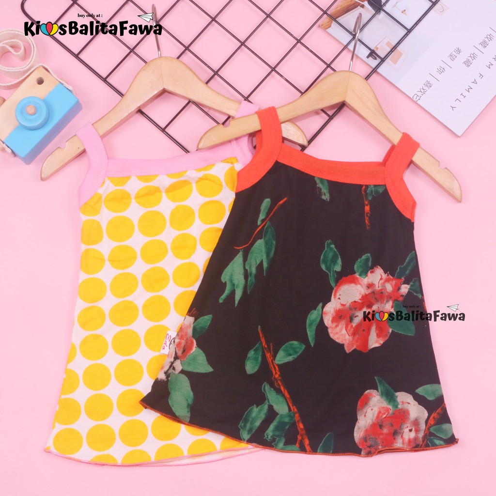 Tanktop Dress Uk 1-2 Tahun / TERMURAH Atasan Harian Adem Anak Perempuan Bahan Kaos Daster Cewek
