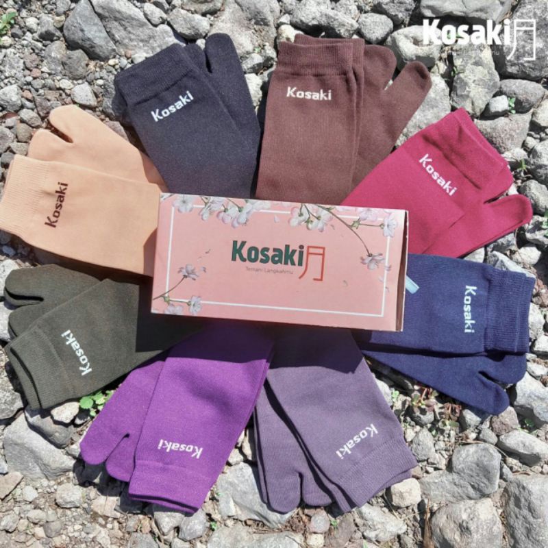 KOSAKI JEMPOL PLAIN / POLOS - KAOS KAKI DOBEL TUMIT DOBEL NYLON - L