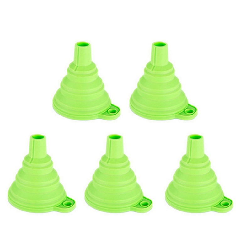 5pcs Corong Lipat Bahan Silikon Mudah Dibersihkan Untuk Dapur
