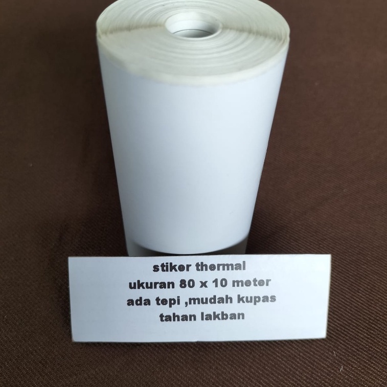 

Label Sticker Continuous 80 mm x 10 meter , kertas thermal label 78 mm x 10 meter countinous ,ada gap 2 mm di sudut mudah di kelupas.