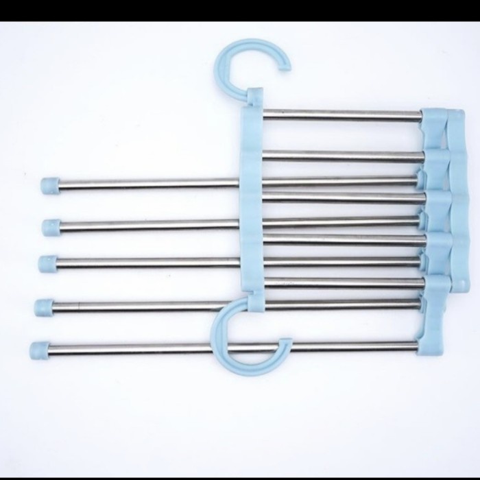 Gantungan Celana Jilbab Multifungsi Magic Hanger 5 in 1 StainlessSteel