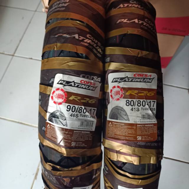 Paket ban tubles corsa R26 80/80 17 - 90/80 17. Free pentil