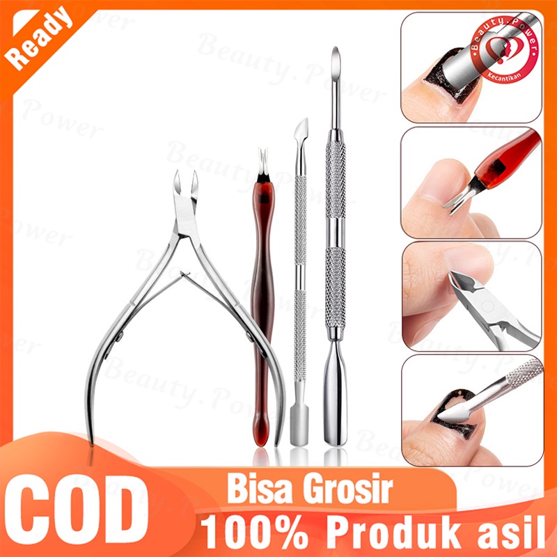 1 set 4/7/10/22 pcs alat manicure kutikula pendorong nipper alat manikur