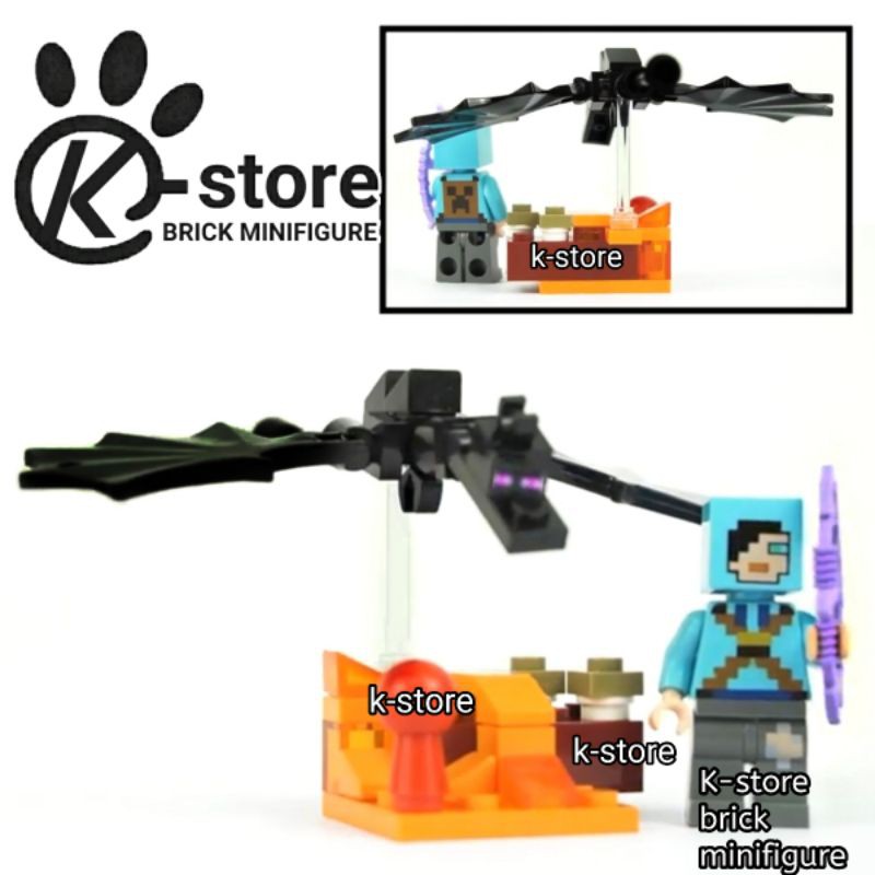 lego minecraft mine craft dragon slayer minifigure and ender dragon building block